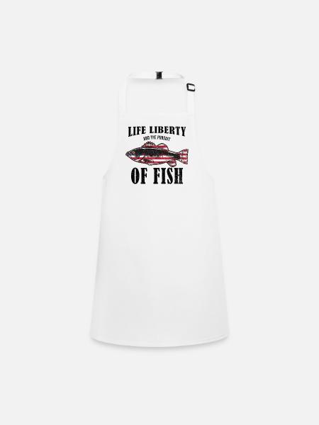 Life Liberty & The Pursuit Of Fish USA Fishing - Children's Apron - white - Front