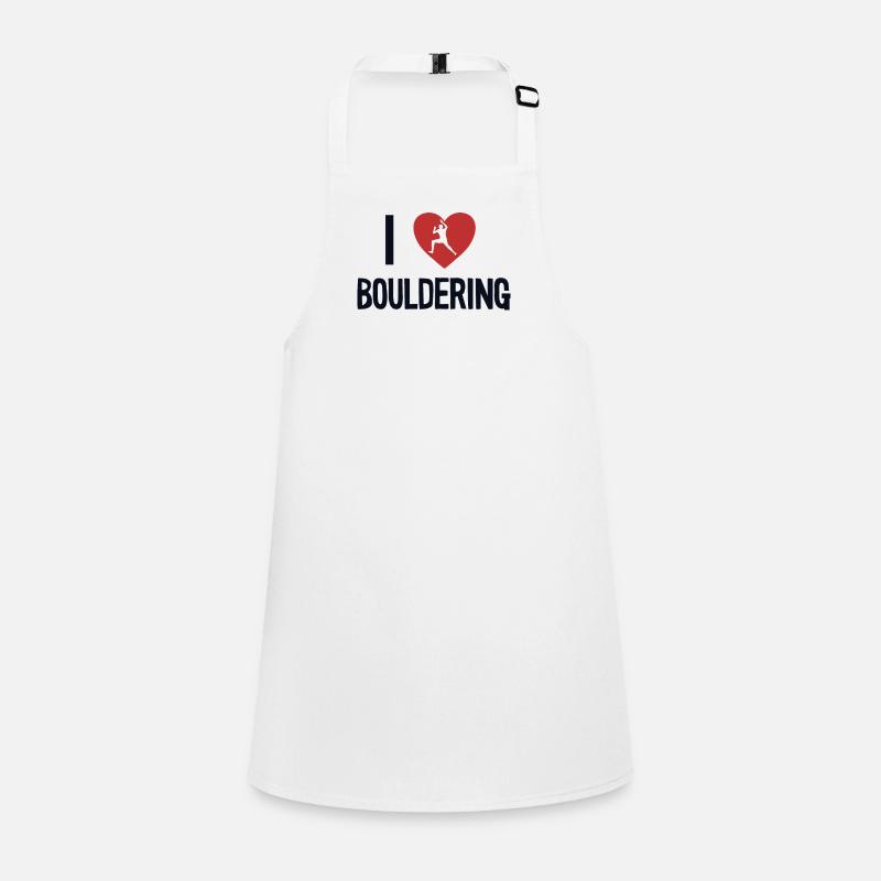 I love bouldering, climbing, sport climbing, climbers Children's Apron