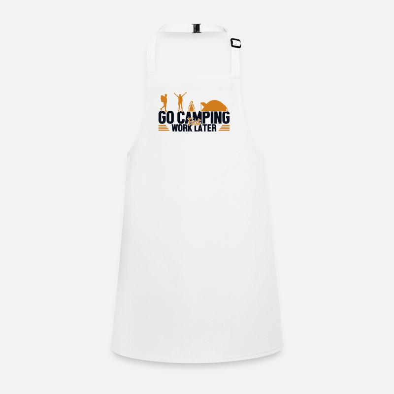 Camping First Work Later Tents Glamping Camper Children's Apron
