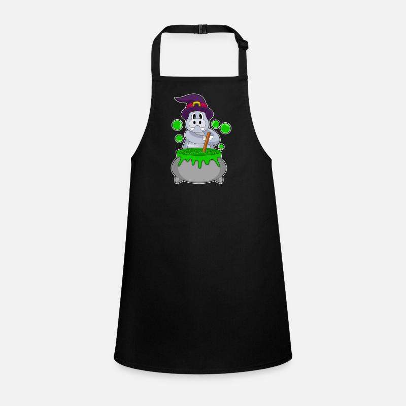Hippopotamus Halloween Witch Magic Potion Children's Apron