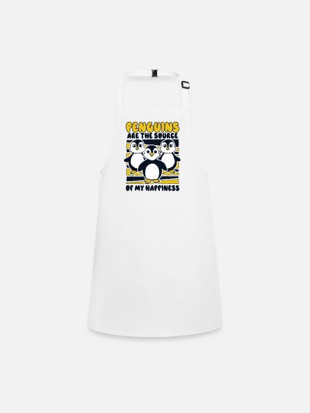 Penguins Are The Source Of My Happiness Seabird - Children's Apron - white - Front