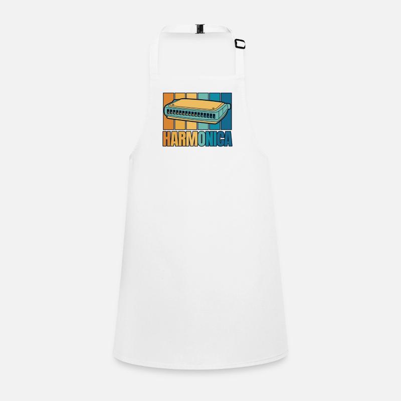 Retro Harmonica Harmonicist Mouth Harp Harmonist Children's Apron