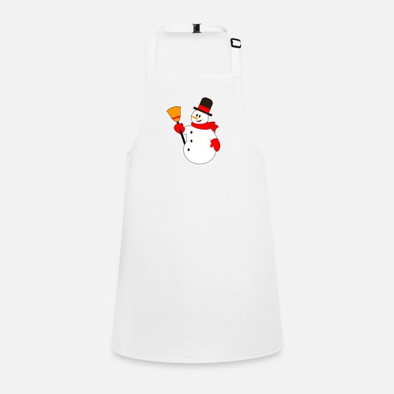 Snowman with hat and broom Children's Apron