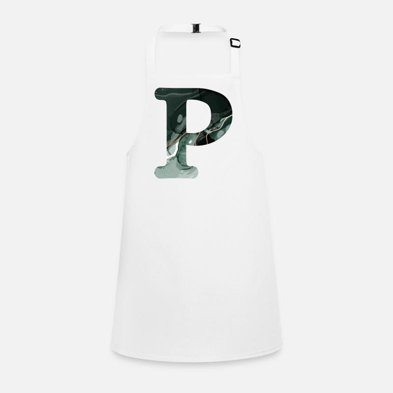 Green marbled letter p Children's Apron