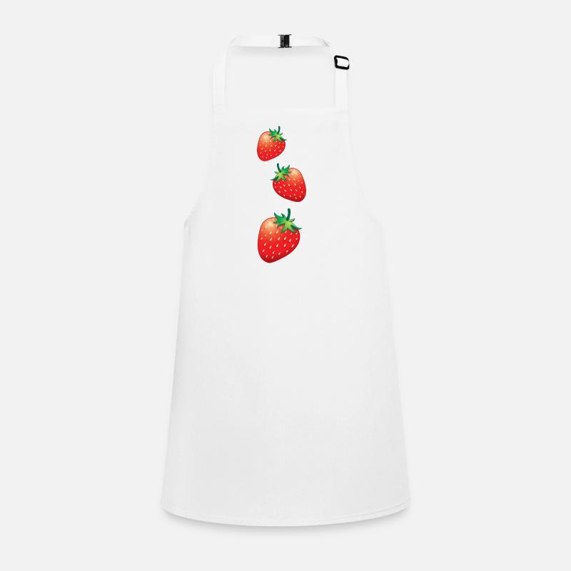3 Erdbeeren gehen runter Schürze für Kinder