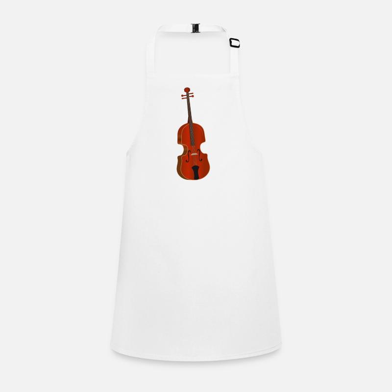 beau violon rouge-brun dessiné à la main Tablier Enfant
