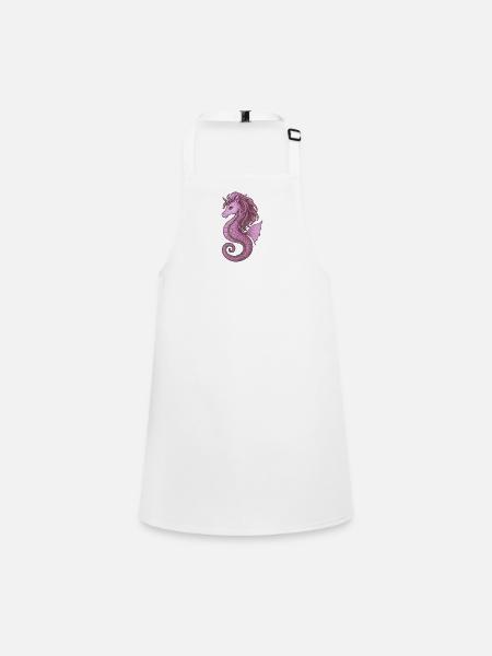 Seepferdchen-Einhorn Pink Violet - Schürze für Kinder - Weiß