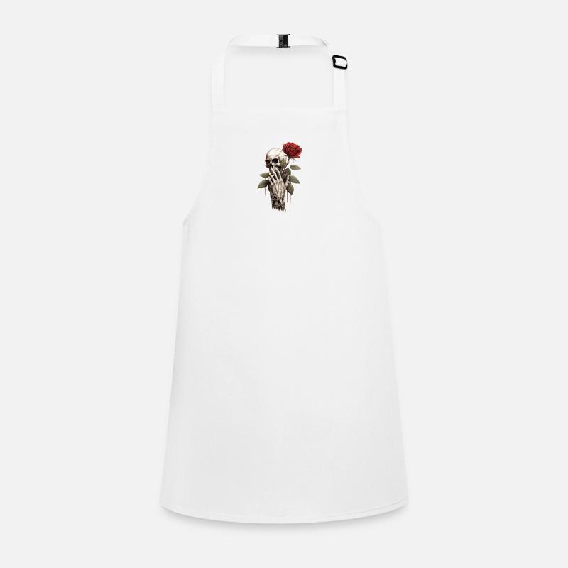 Tête de main de rose squelette Tablier Enfant