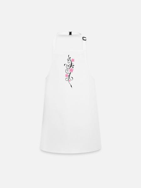 Beautiful, filigree flowers. Floral element. - Children's Apron - white - Front