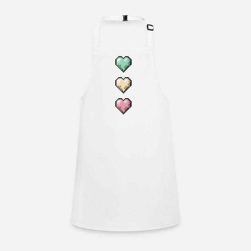 Retro Pixel Art Hearts Stack Children's Apron