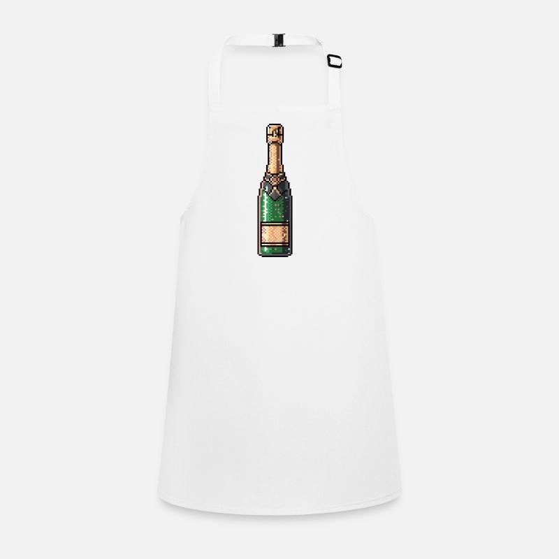 PixelChampagne Flasche Retro Tablier Enfant