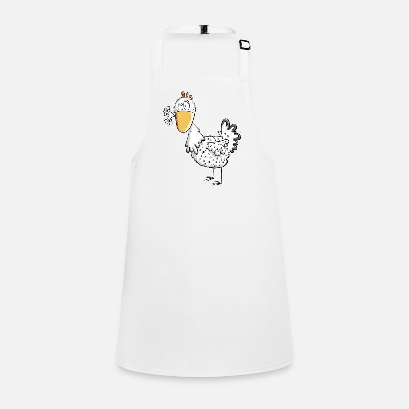 Poule heureuse avec marguerites je conception de dessin animé de poulet Tablier Enfant