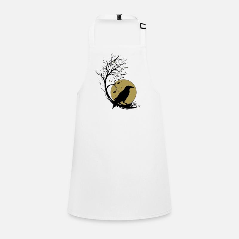 Rabe Vollmond Baum Magie Herbst Gothic Wicca Schürze für Kinder