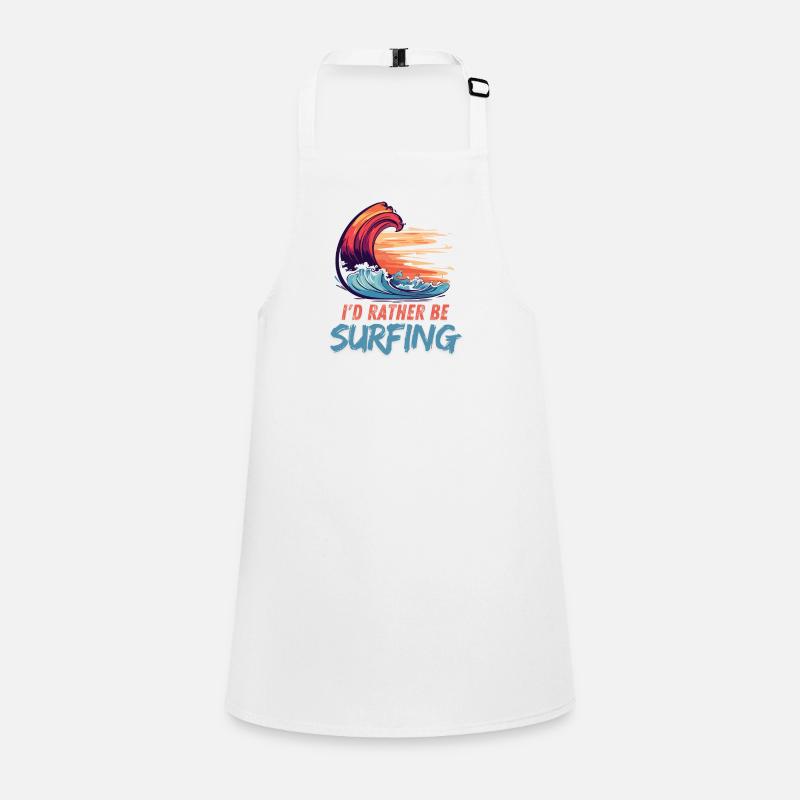 I'd Rather Be Surfing Wave Artwork Children's Apron