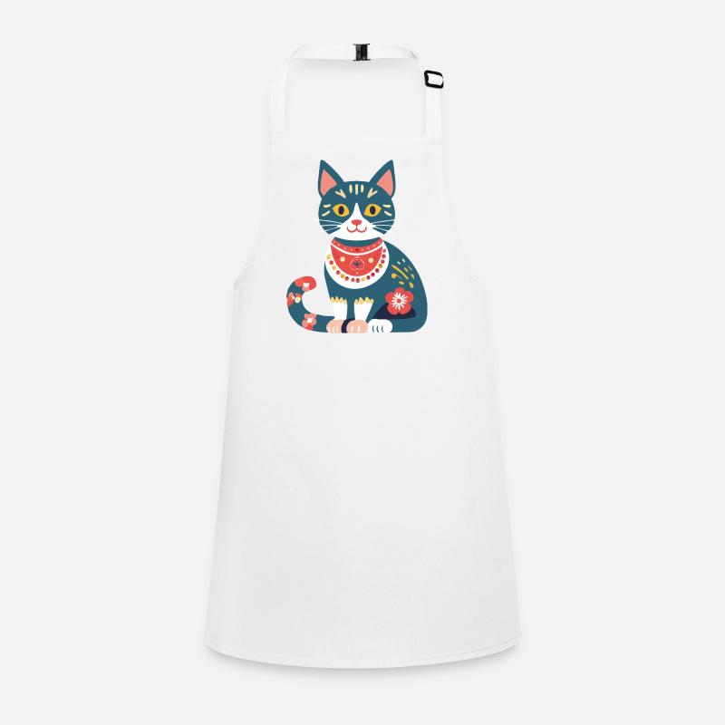 cute folklore cat Children's Apron