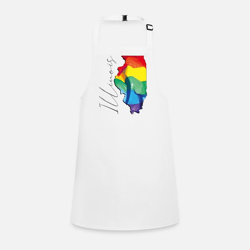 Illinois (USA) | echte Flagge | LGBTQIA+ Script Schürze für Kinder