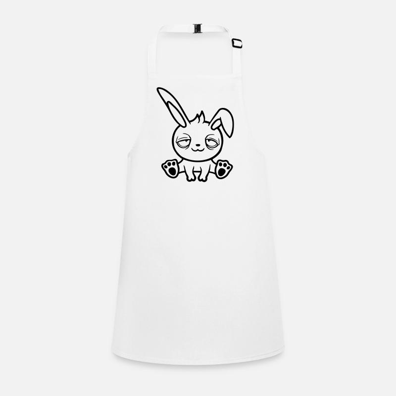 Bunny Tired Confused Relaxed Red Dark Circles Chill Children's Apron