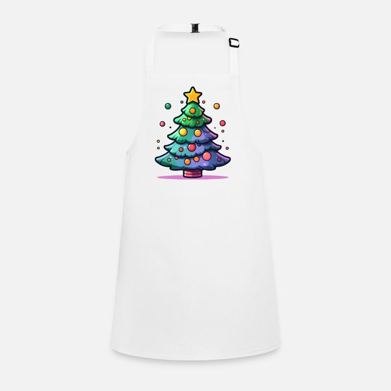 Festlicher Weihnachtsbaum mit buntem Schmuck Schürze für Kinder
