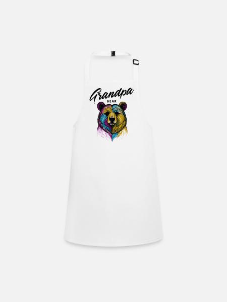 Rainbow Bear Split Opa Bär - Schürze für Kinder - Weiß