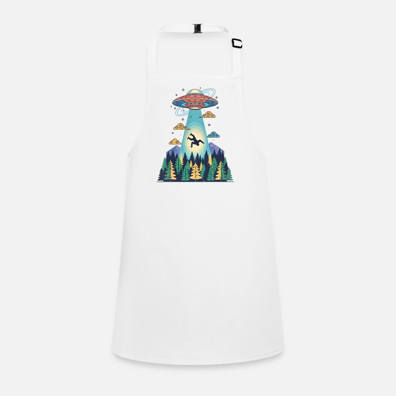 Bigfoot Alien Abduction Sasquatch UFO Spaceship Children's Apron