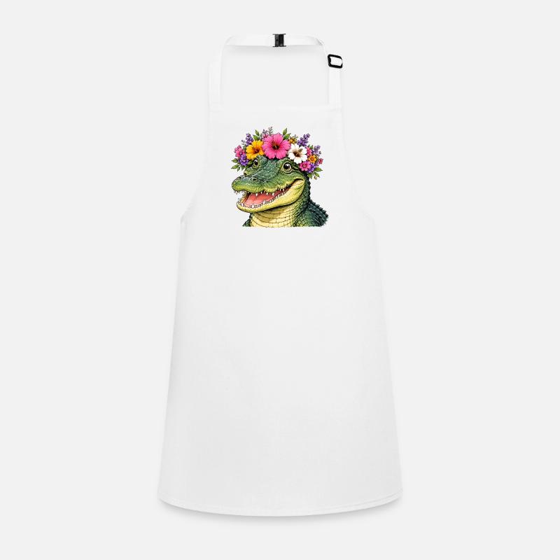 Crocodile with floral decoration Children's Apron