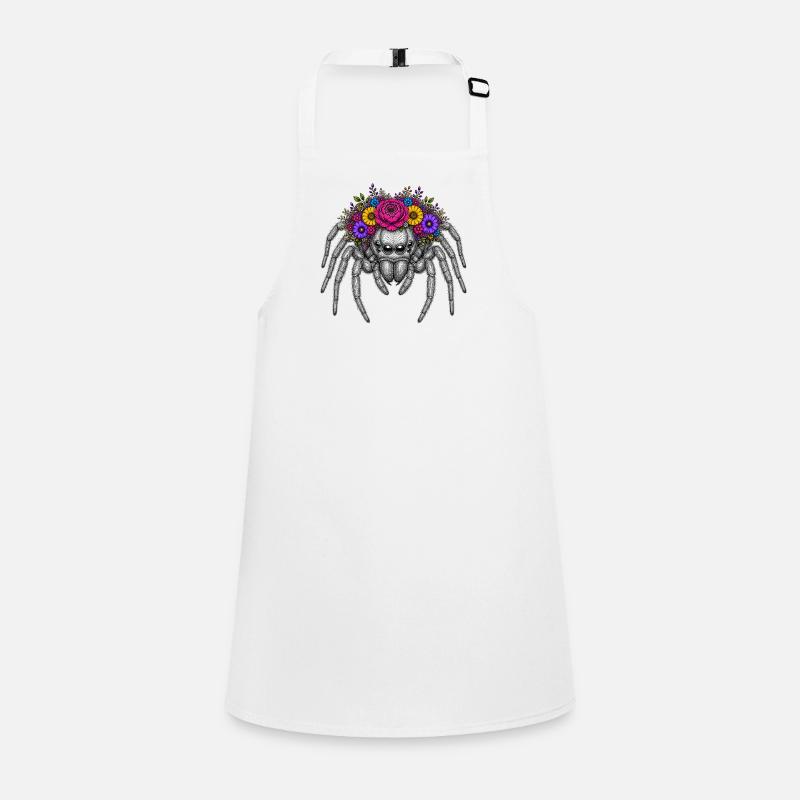 Flower wreath spider illustration Children's Apron