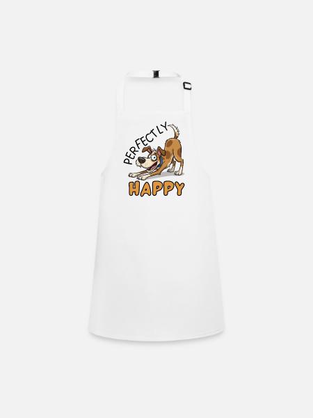 Jack Russell : Design de chien parfaitement heureux - Tablier Enfant - blanc - Devant