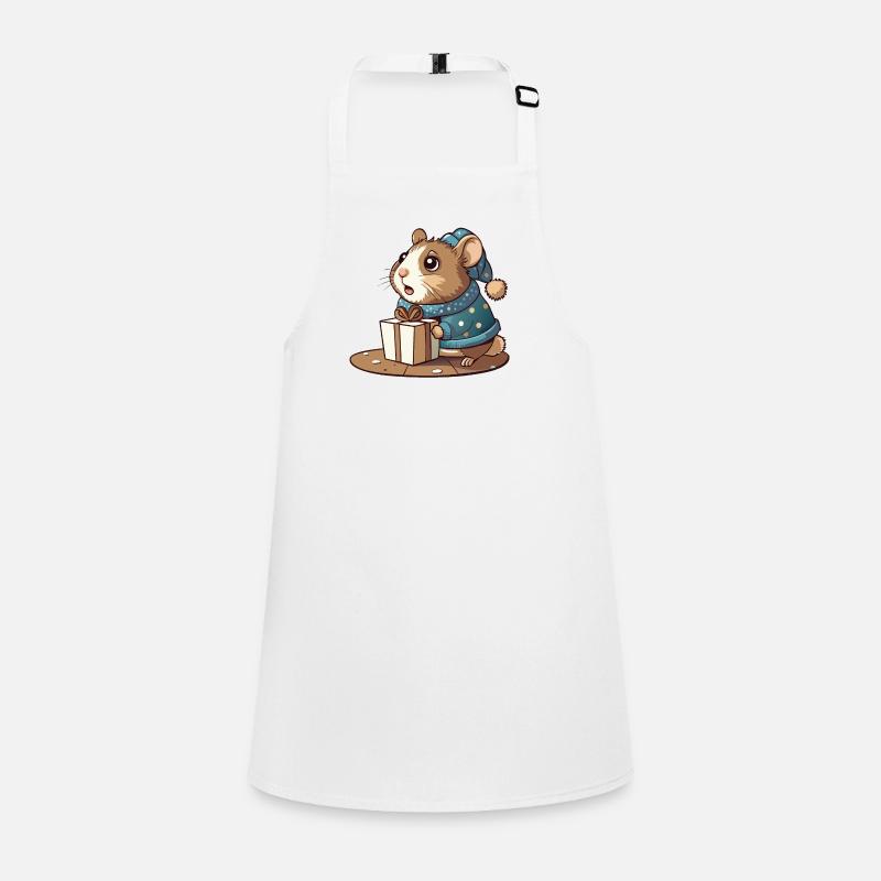 Cute hamster unwraps gift Children's Apron