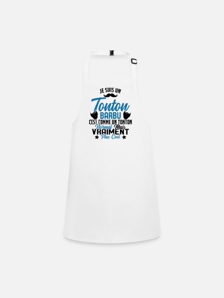 Tonton Barbu Humour Cadeau Onlce - Tablier Enfant - blanc - Devant