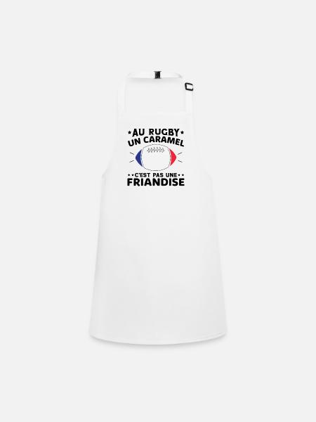 Au Rugby Un Caramel C'est Pas Une Friandise - Tablier Enfant - blanc - Devant