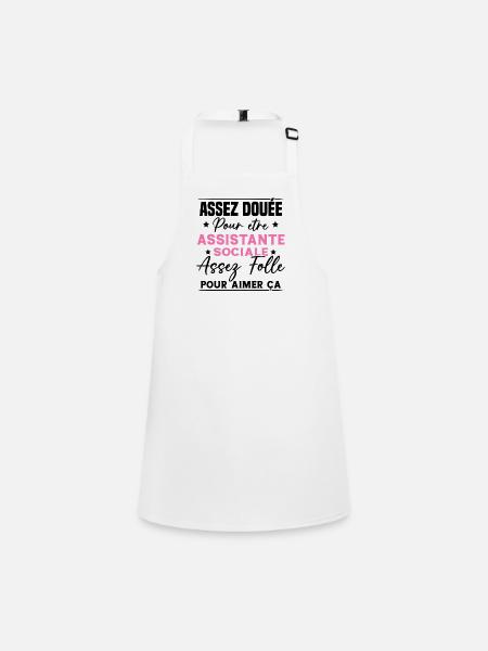 Assistante Sociale Humour Métier Idée Cadeau Femme - Tablier Enfant - blanc - Devant