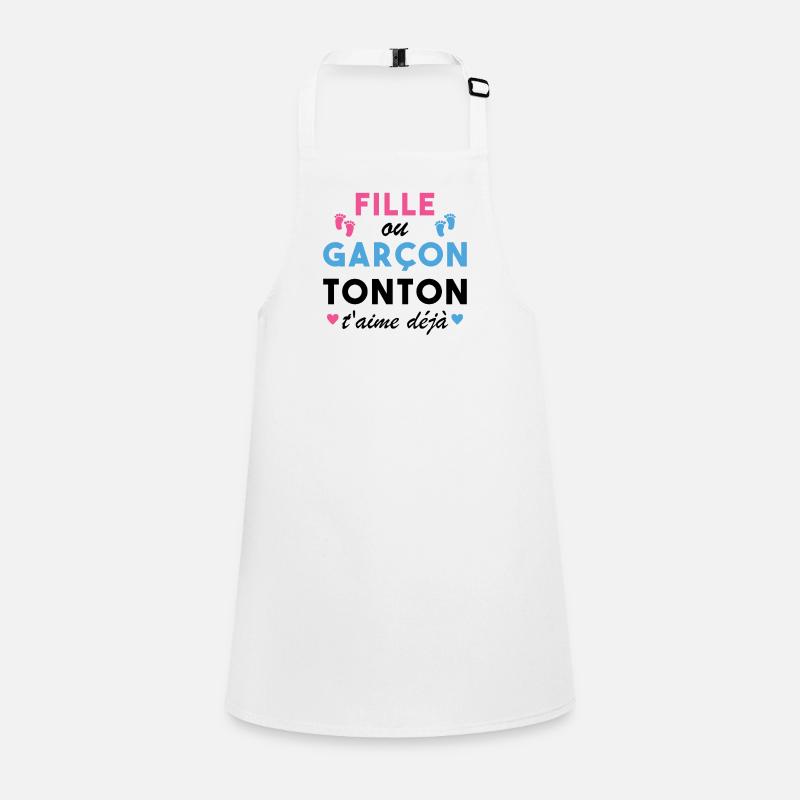 Fille ou Garçon Annonce Bébé Tonton T'aime Déjà Tablier Enfant