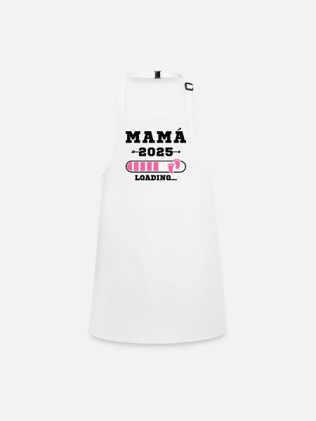 Maman 2025 future maman portant la grossesse - Tablier Enfant - blanc - Devant