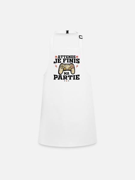 Wait I'm finishing my game - Children's Apron - white - Front