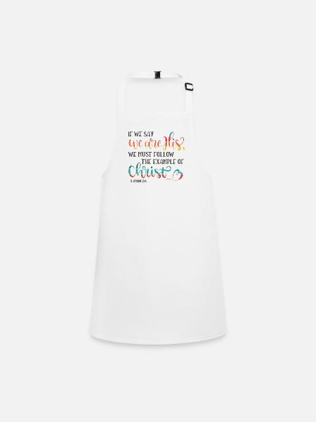 Christian Design - Follow Christ - Children's Apron - white - Front