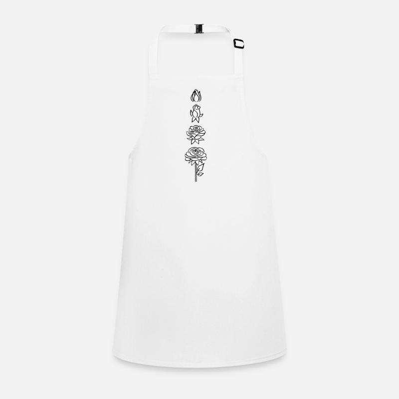 Black flower hatching Children's Apron