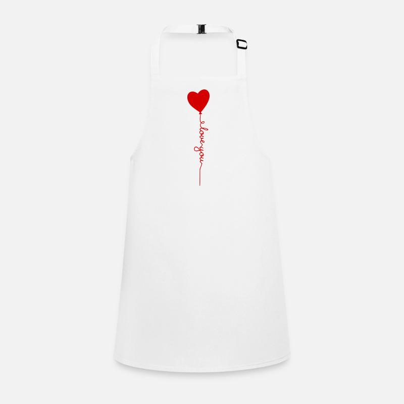Heart Balloon with Love Script Children's Apron