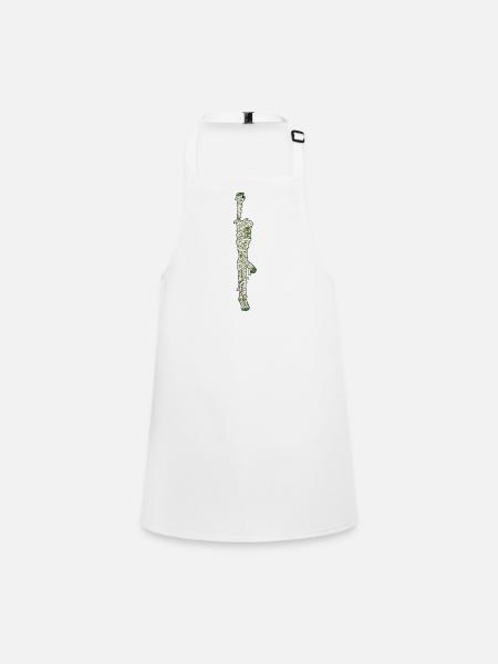 Tall Mummy Cartoon Funny Halloween Pocket Design - Children's Apron - white - Front