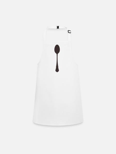 Spoon Cutlery - Children's Apron - white - Front