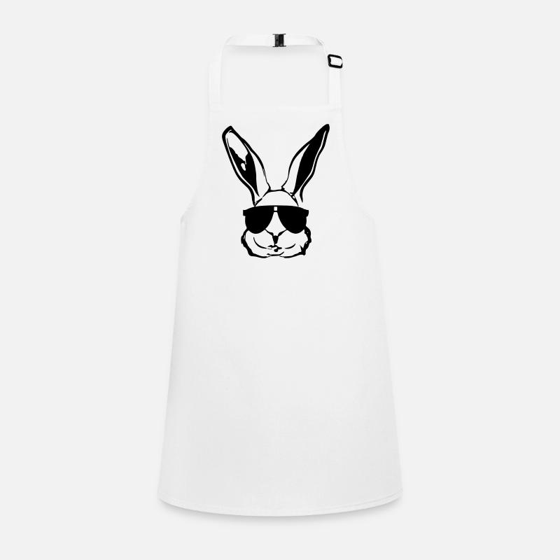 Rabbit with sunglasses Rabbit's head Gift idea Children's Apron