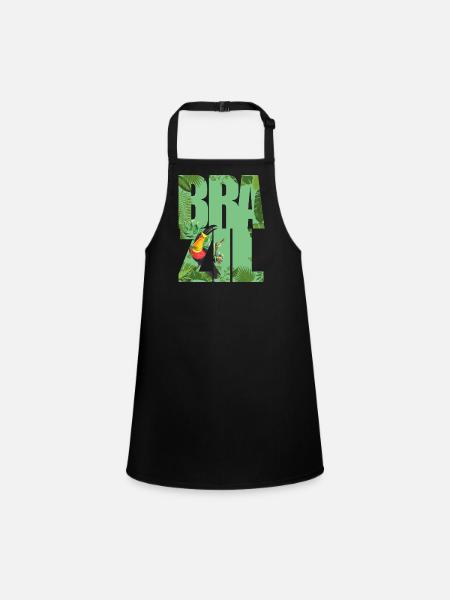 Brazil - Children's Apron - black - Front
