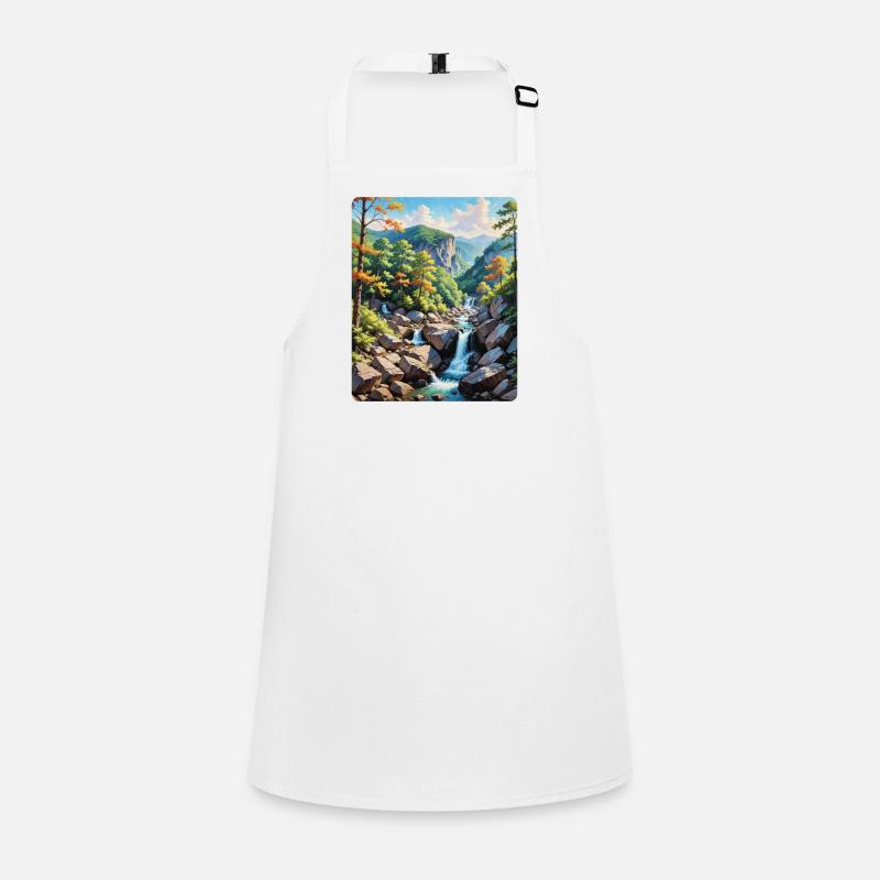 Serene Mountain Waterfall Landscape Children's Apron