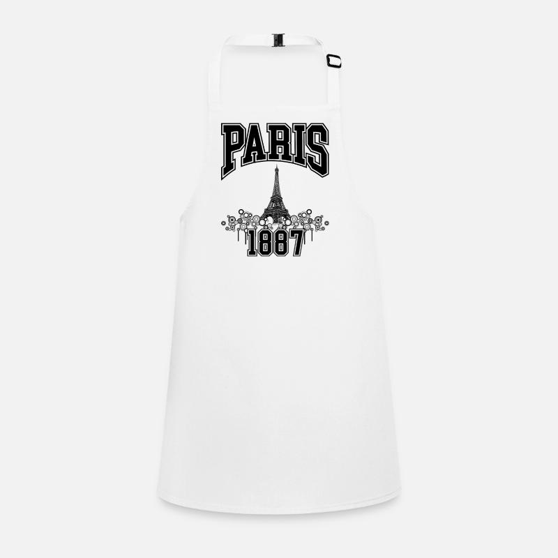 PARIS EIFFEL TOWER SKETCH - BLACK MONOCHROME Children's Apron