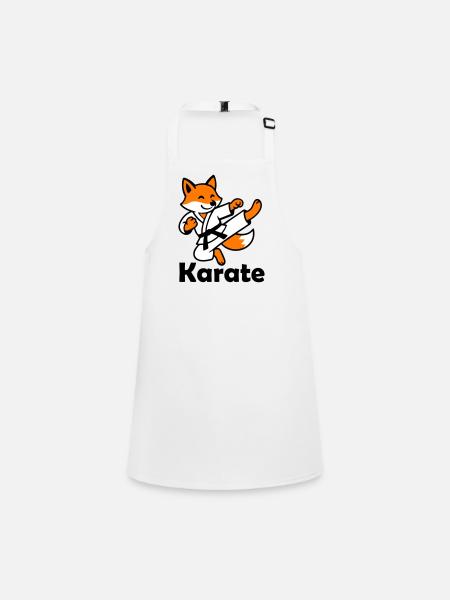 Karate Fuchs - Schürze für Kinder - Weiß - Vorne