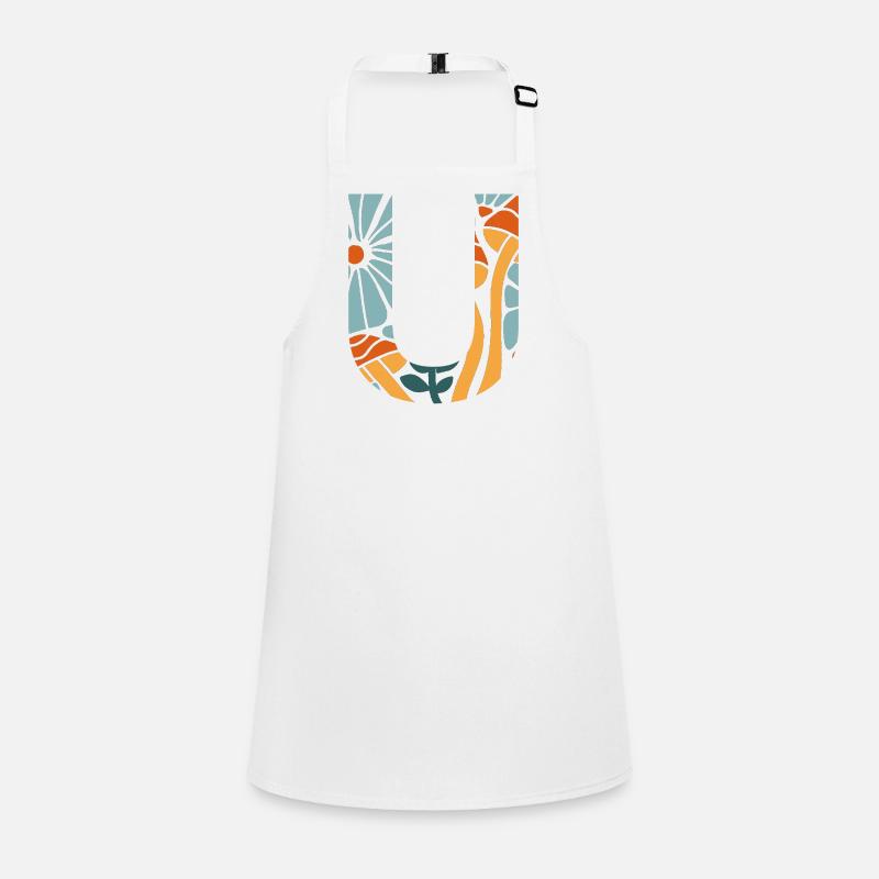 Lettre u fleurs groovy idée cadeau Tablier Enfant