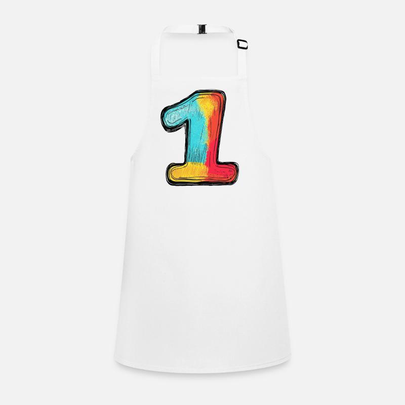 1 Nombre multicolore Tablier Enfant