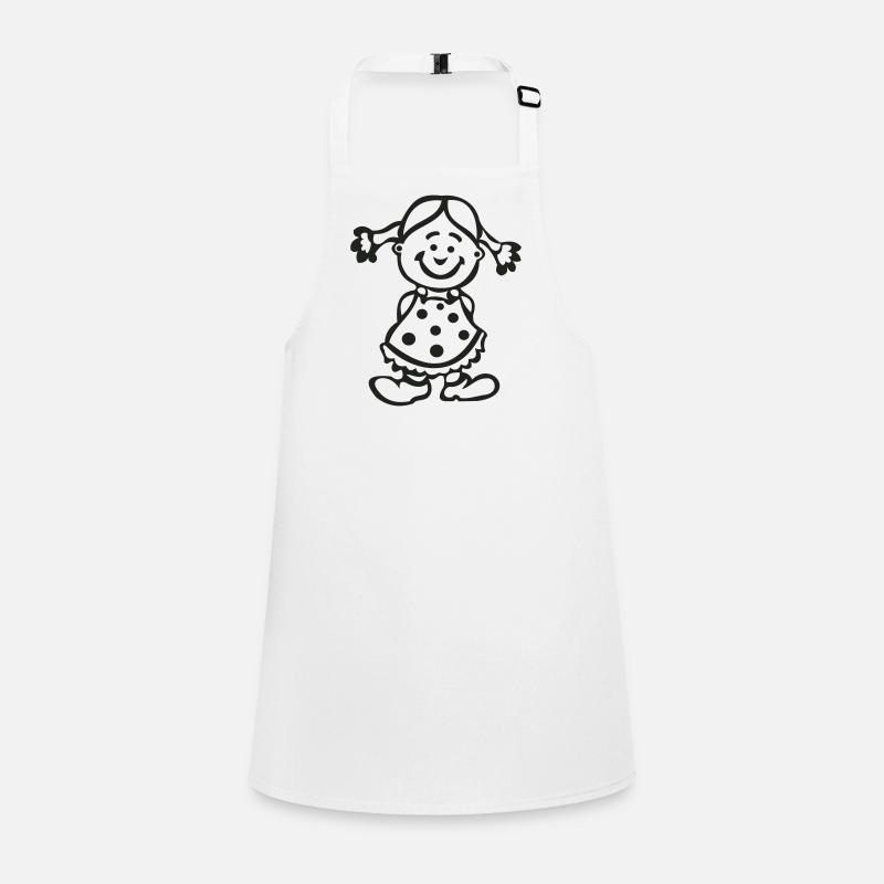 Fröhliches Mädchen mit Punktenkleid Schürze für Kinder