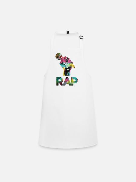 RAP Graffiti Fist Mosaic - Children's Apron - white - Front