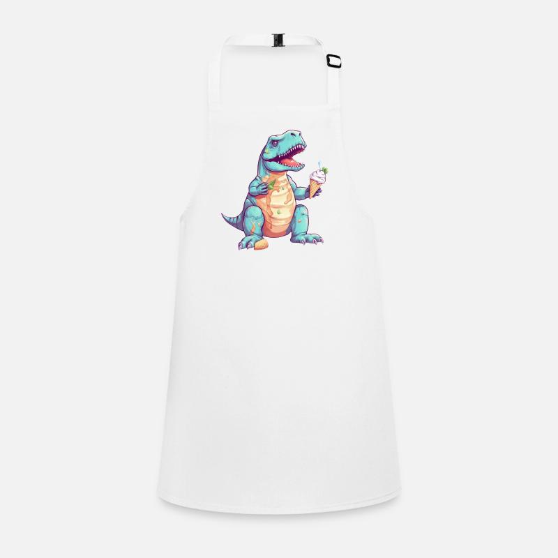Clumsy T-Rex with ice cream Children's Apron