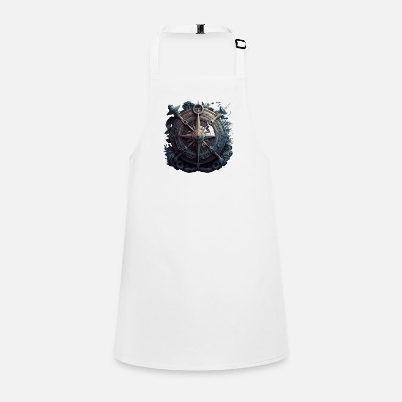 maritime anchor with cool sailing compass - Children's Apron - white